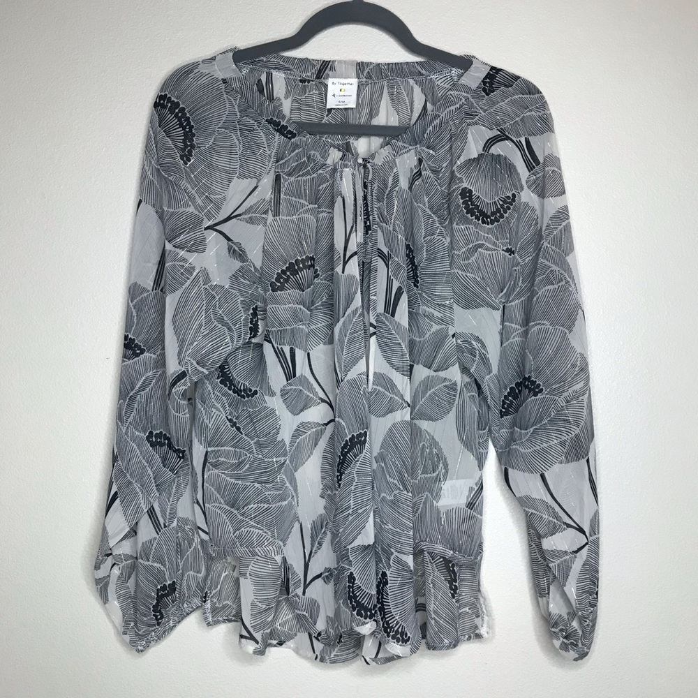 Metallic Floral Blouse
